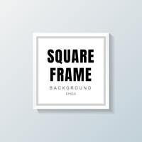 Realistic white square frame mockup on gray background