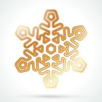 Icono de copo de nieve de oro vector