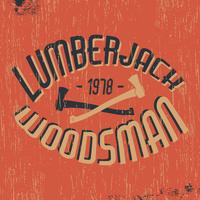 Lumberjack woodsman stamp vector