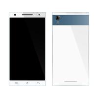 White smartphone front, back view vector
