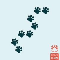 Icono de pata de gato aislado. vector