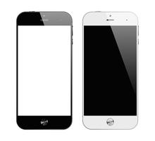Realistic black and white smartphones
