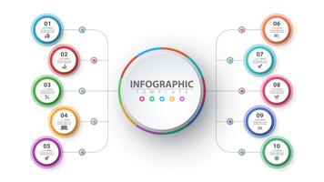 Business infographic. Paper origami template. vector