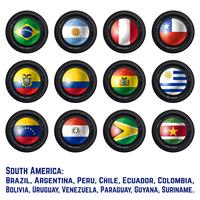 South America flags vector