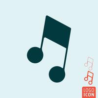 Music note icon isolated vector