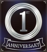 Anniversary ring silver vector