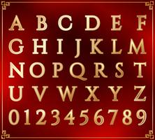 Conjunto de alfabeto de oro vector
