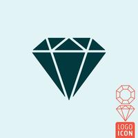 Icono de diamante aislado vector
