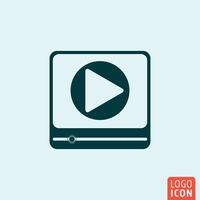 Video player icon vector