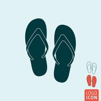 Beach slippers icon isolated