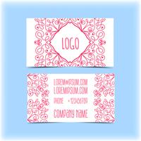 Business card with floral ornament, monogram vector