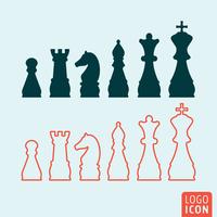 Icono de ajedrez aislado vector
