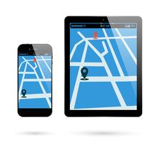 Smartphone tablet location vector