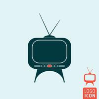 Tv set icon isolated vector