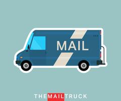 Mail truck isolated vector