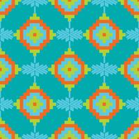 Mexican Folkloric  tracery textile seamless pattern vector