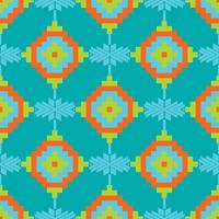 Mexican Folkloric  tracery textile seamless pattern vector