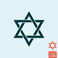 Star of David icon isolated vector