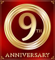 Anniversary ring gold vector