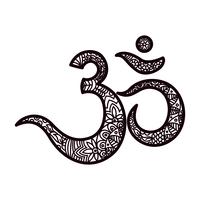 Om or Aum Indian sacred sound, original mantra, a word of power. vector