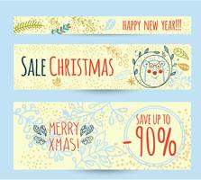 Christmas sale design template web banner vector