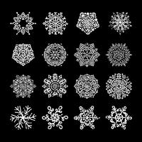 Grunge snowflakes vector set 