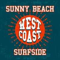 Vintage beach poster vector