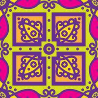 Talavera oblana Mexican seamless pattern vector