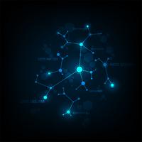 Vector data network design on a dark blue background.