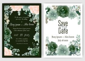 Greenery Wedding Invitation ,Template Eucalyptus  Wedding Invitation.