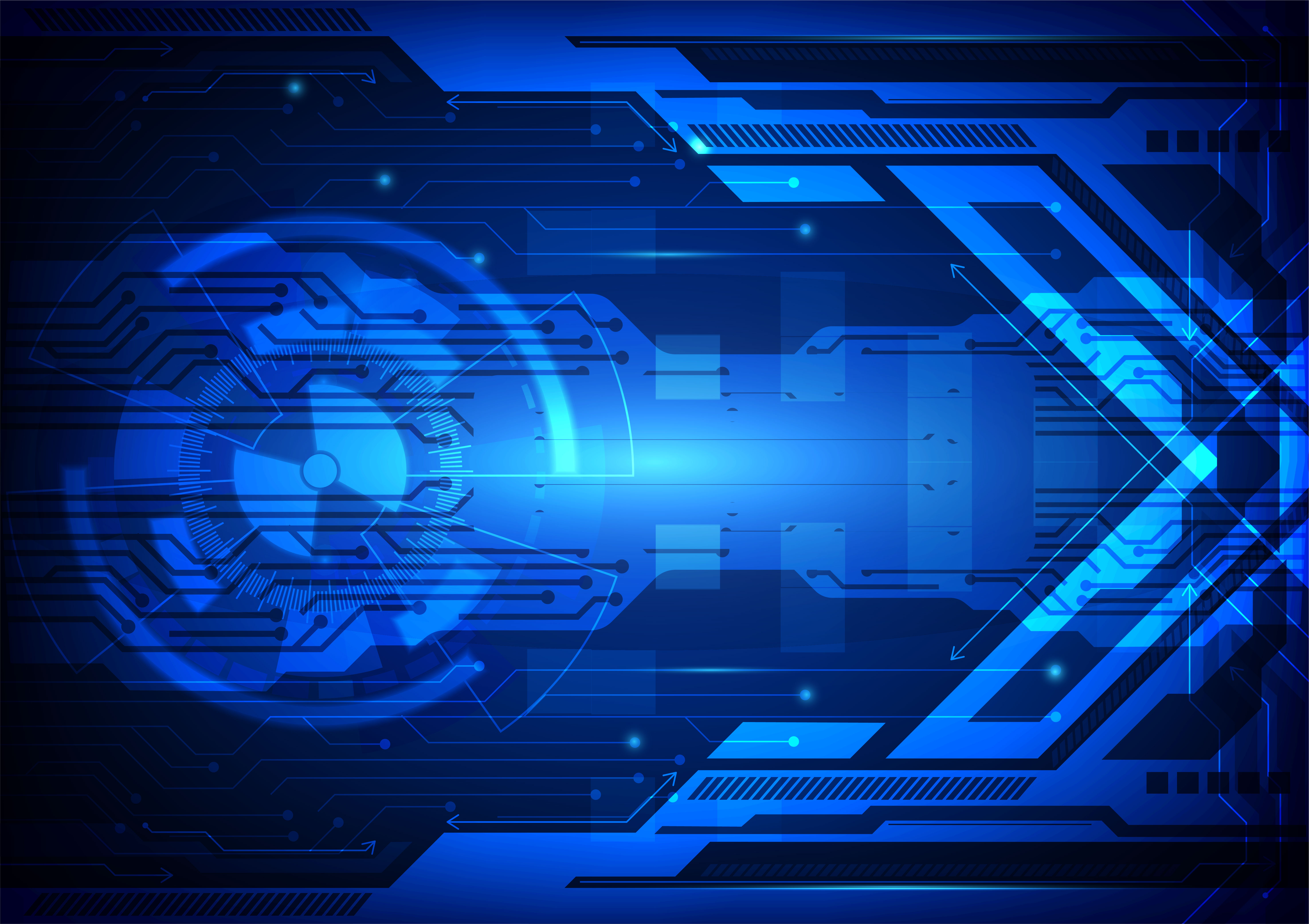 Blue Abstract Background Digital Technology Vector Illustration