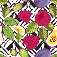 Tribal and Sweet berries seamless  vector