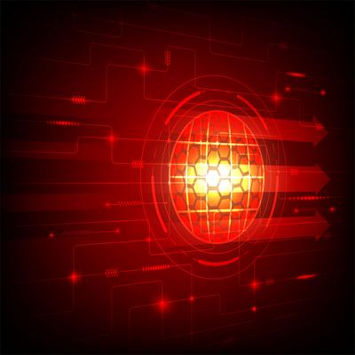 Red color abstract background digital technology concept, vector illustration