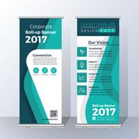 Vertical Roll Up Banner Template Design for Announce and Advertising.