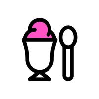 Ice cream cup vector, Sweets filled icon editable outline vector