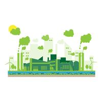Eco industrial factory in a flat style vector