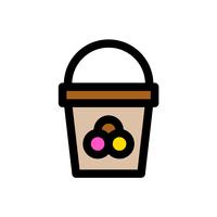 Ice cream bucket vector, Sweets filled icon editable outline vector