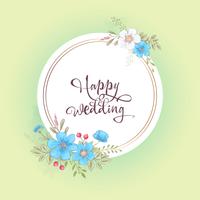 Plantilla de acuarela para una celebración de boda de cumpleaños con flores y espacio para texto. Dibujo a mano. Ilustración vectorial vector