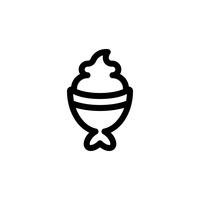 Ilustración de vector de helado en forma de pescado, icono de estilo de línea de dulces