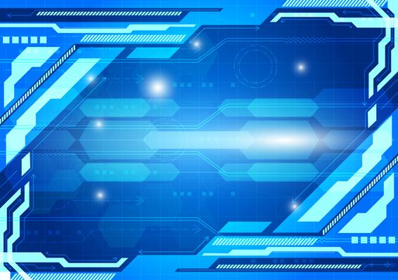 Blue color abstract background digital technology concept, vector illustration with copy space