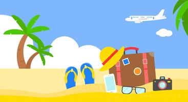 Vacaciones de verano, ilustración de vector de cartel de playa de verano
