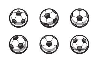 Conjunto de balones de fútbol retro vector