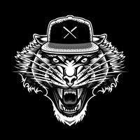 Tigre rugiente en Snapback Vector Art