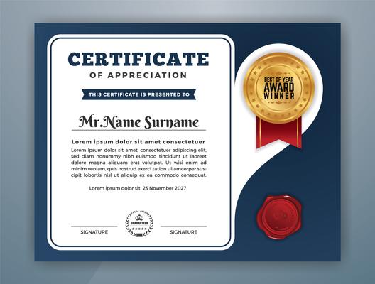 Multipurpose Professional Certificate Template Design. Vector illustration