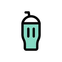 Ice cream milkshake vector, Sweets filled icon editable outline vector