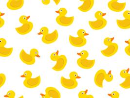 seamless pattern of yellow rubber duck on white background vector