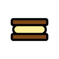 Ice cream sandwich vector, Sweets filled icon editable outline vector