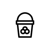 Ilustración de vector de cubo de helado, icono de estilo de línea de dulces