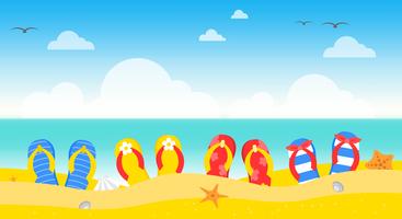 Vacaciones de verano, ilustración de vector de cartel de playa de verano