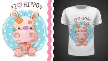 Hippo, hippopotamus - idea for print t-shirt vector